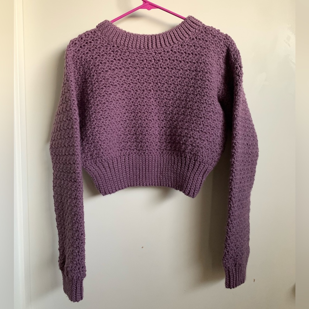 Handmade purple cropped sweater
